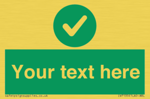 Custom green background, green circle with tick